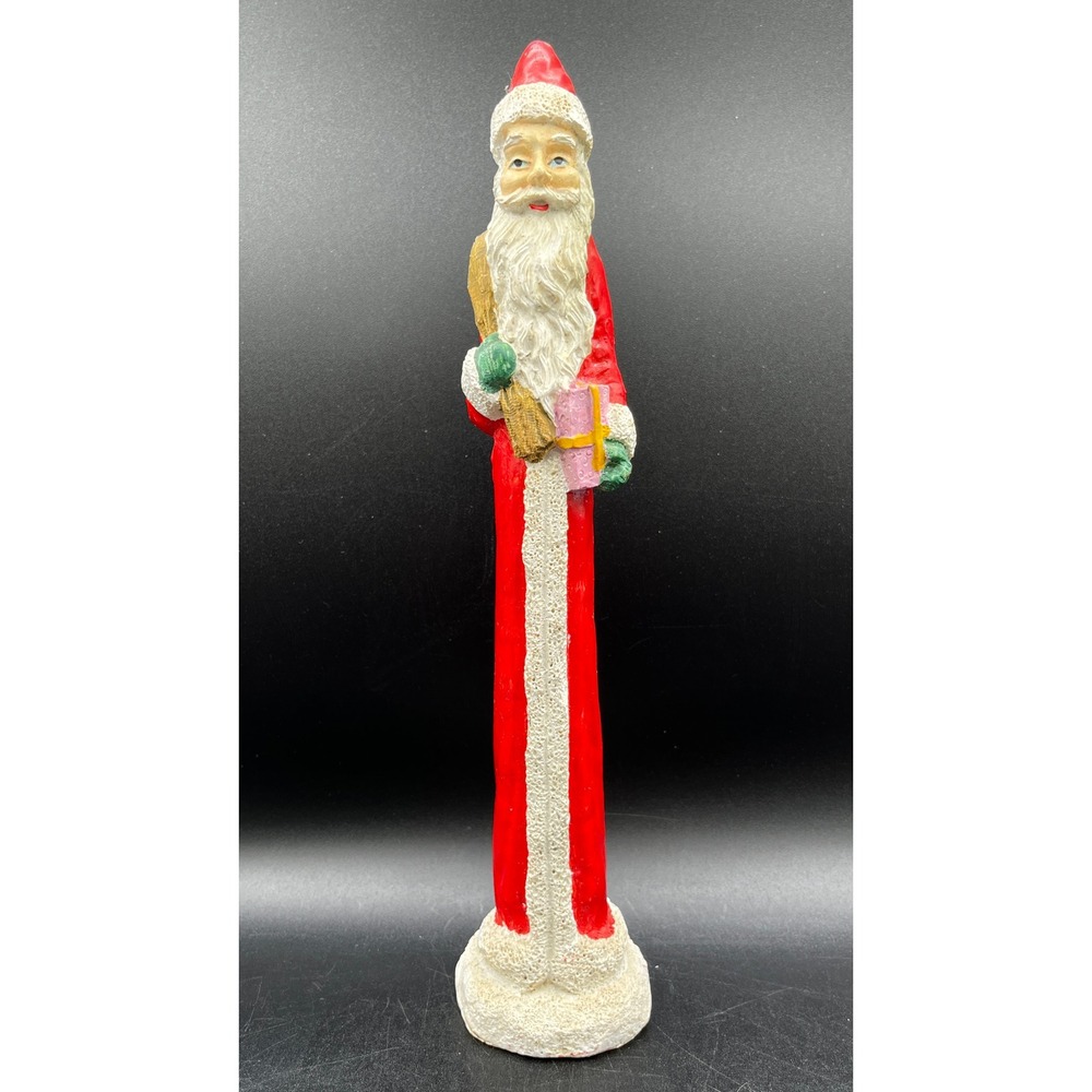 Tall Slender Santa Claus Figurine Red White Christmas Decor 11.5" Country Decor